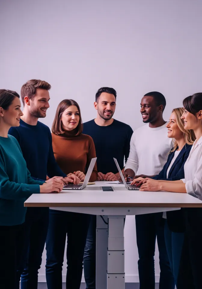Reunião de equipa a analisar dados